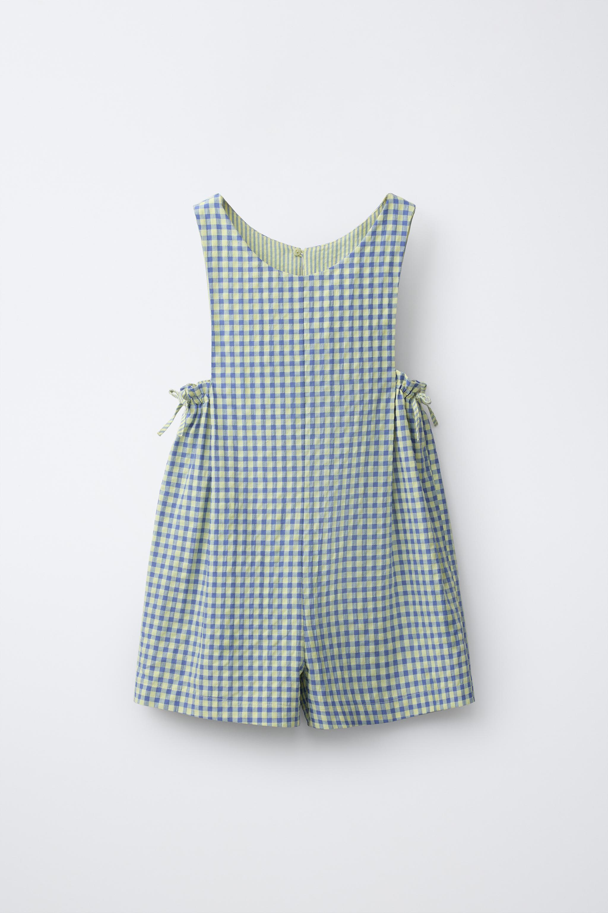 COMBI-SHORT À CARREAUX VICHY ET LACETS