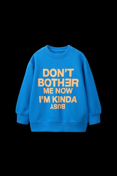 Zara TEXT PRINT SWEATSHIRT - Bluish - Image 0