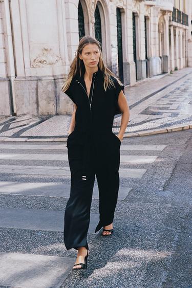 COMBINAISON LONGUE CEINTURE Noir ZARA France