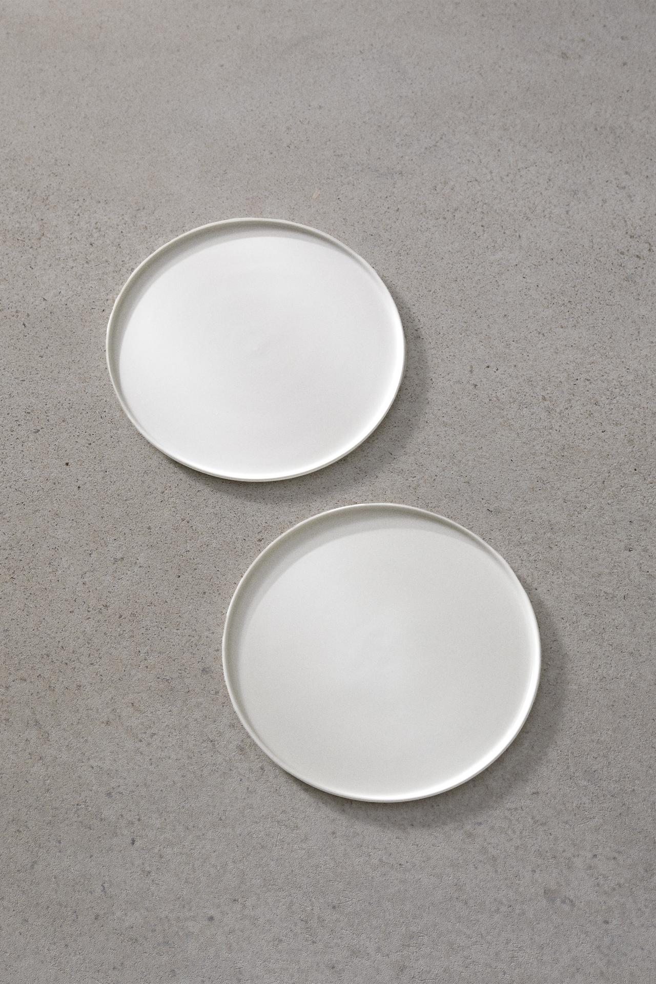 SET OF 2 - PLATE M — ecru-white