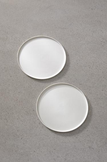 SET OF 2 - PLATE M — ecru-white 1