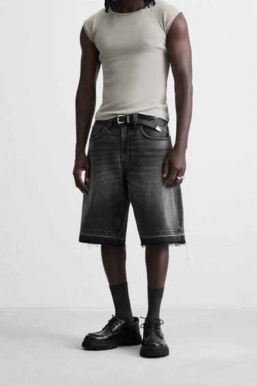 DENIM-BERMUDASHORTS IM BAGGY-FIT - Graphit von Zara