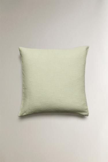 Zara TEXTURED THROW PILLOW COVER - Light green