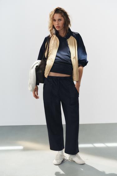 PANTALÓN BOLSILLOS ALGODÓN - Marino de Zara - Imagen 0