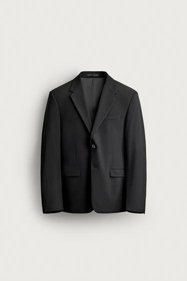 Zara SLIM FIT SUIT BLAZER - Black