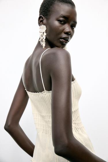 TOP EN MAILLE CÔTELÉE - Beige clair de Zara - Image 5