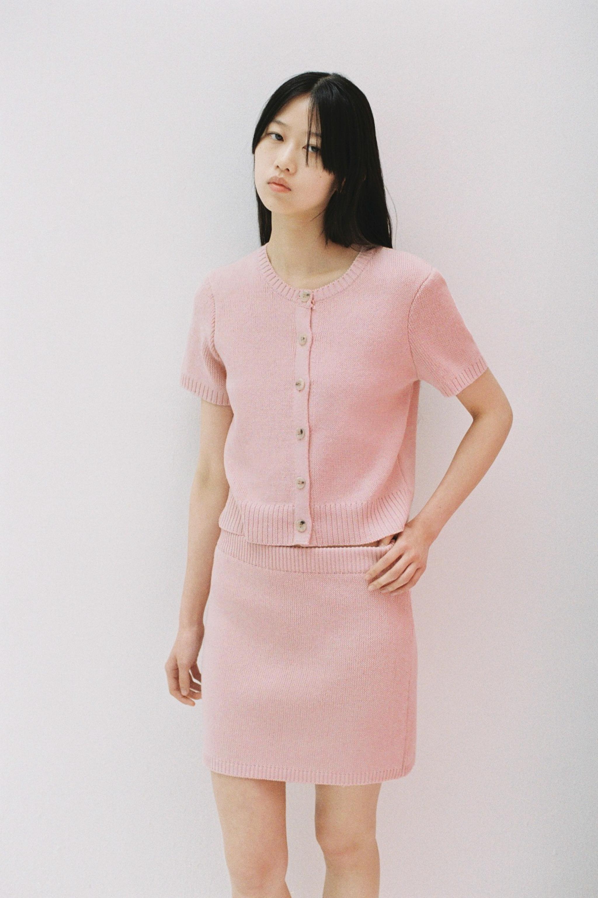 【ZARA】無地ニットミニスカート 6236/009/637 無地ニットミニスカート - ライトピンク | ZARA Japan / 日本