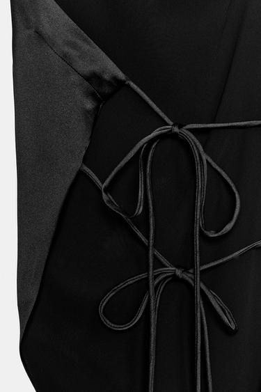 ASYMMETRIC SATIN HALTER TOP - Black by Zara - Image 5