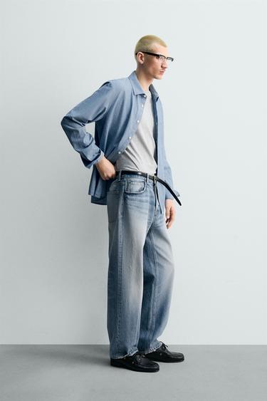 CHEMISE RELAXED FIT CHAMBRAY - Bleu moyen de Zara - Image 3