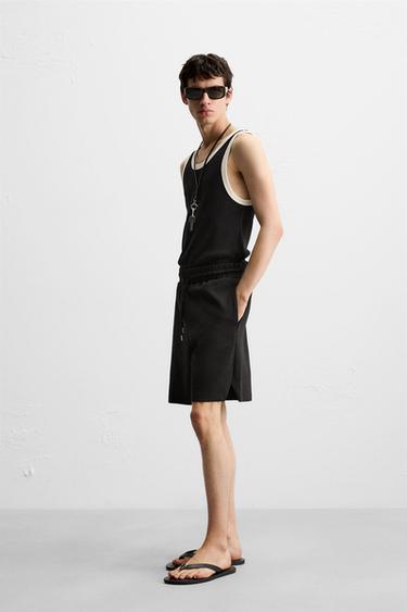 BERMUDA STRUCTURÉ INTERLOCK - Noir de Zara - Image 3