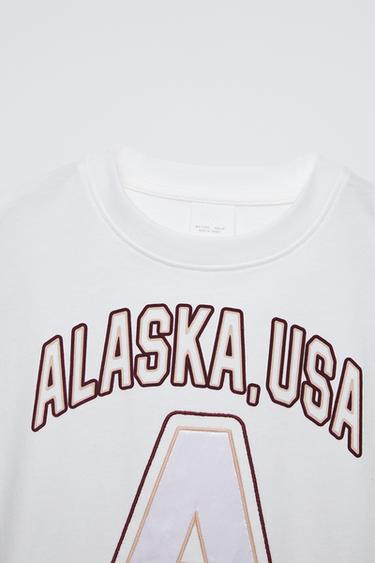 SATIN VARSITY T-SHIRT - White by Zara - Image 2