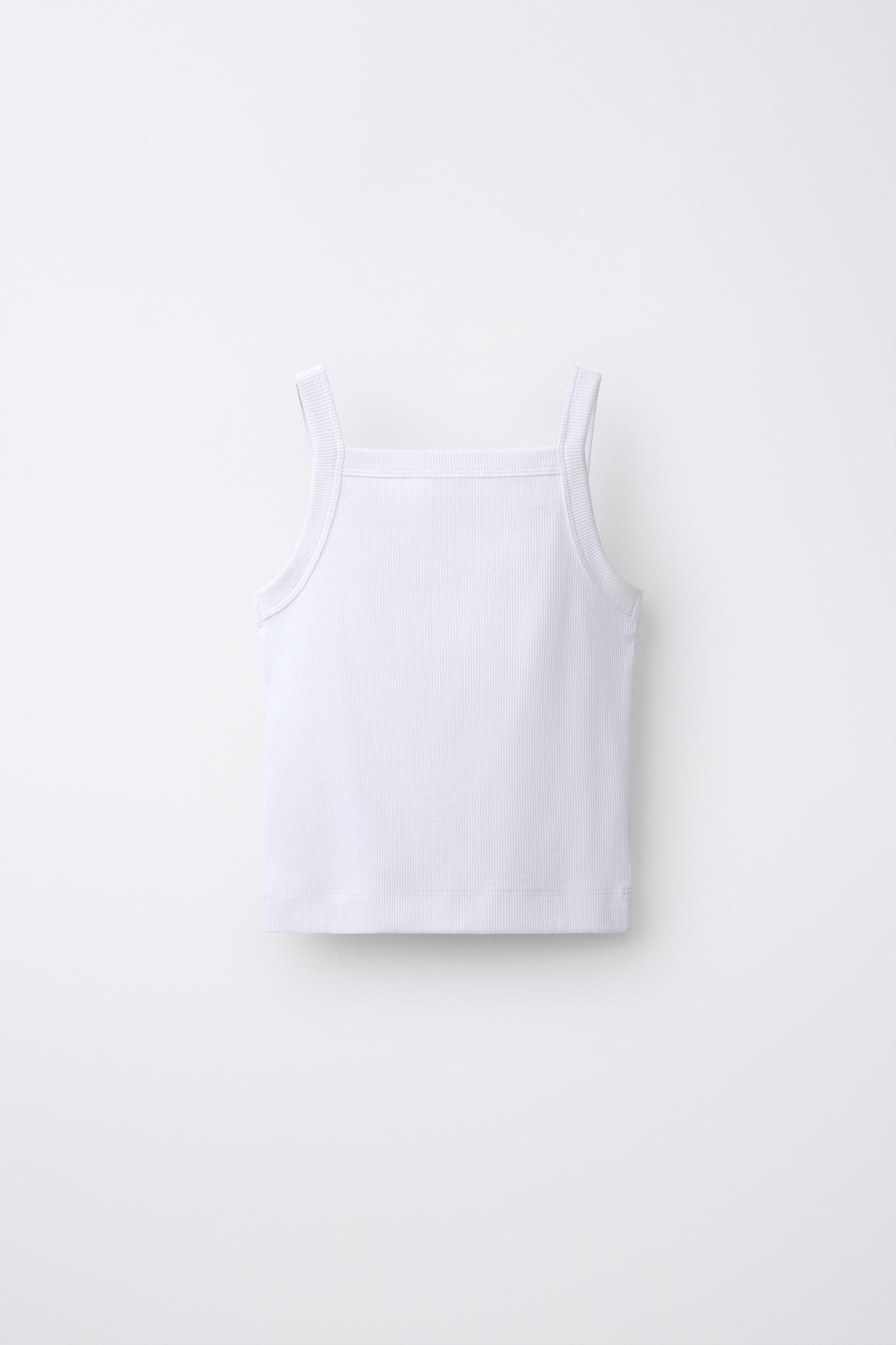 PLAIN RIB TANK TOP — White