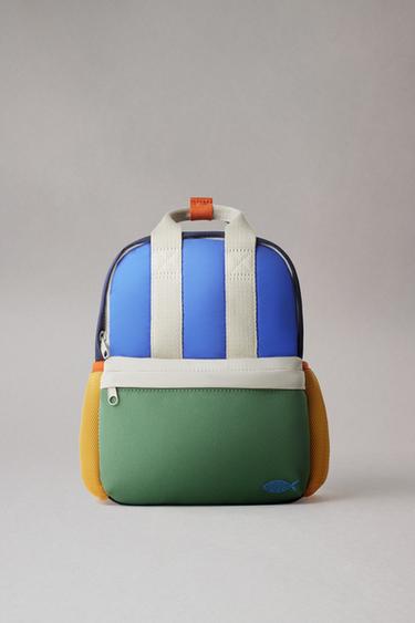Zara MULTICOLORED BACKPACK - Blue