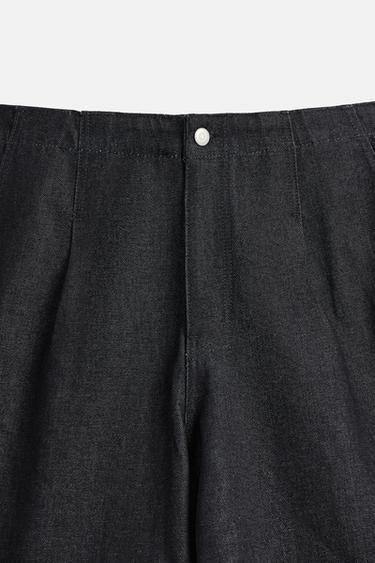 BERMUDA WIDE LEG PLIS - Indigo de Zara - Image 6