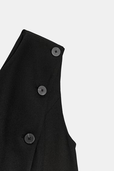 GILET ASYMÉTRIQUE À BOUTONS - Noir de Zara - Image 6