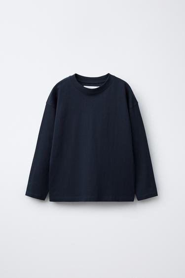 Zara BASIC T-SHIRT - Navy blue