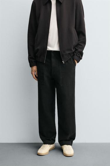 PANTALON STRAIGHT FIT TWILL - Noir délavé de Zara - Image 1
