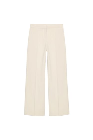 GERADE GESCHNITTENE HOSE MIT HOHEM BUND - Cremefarben von Zara