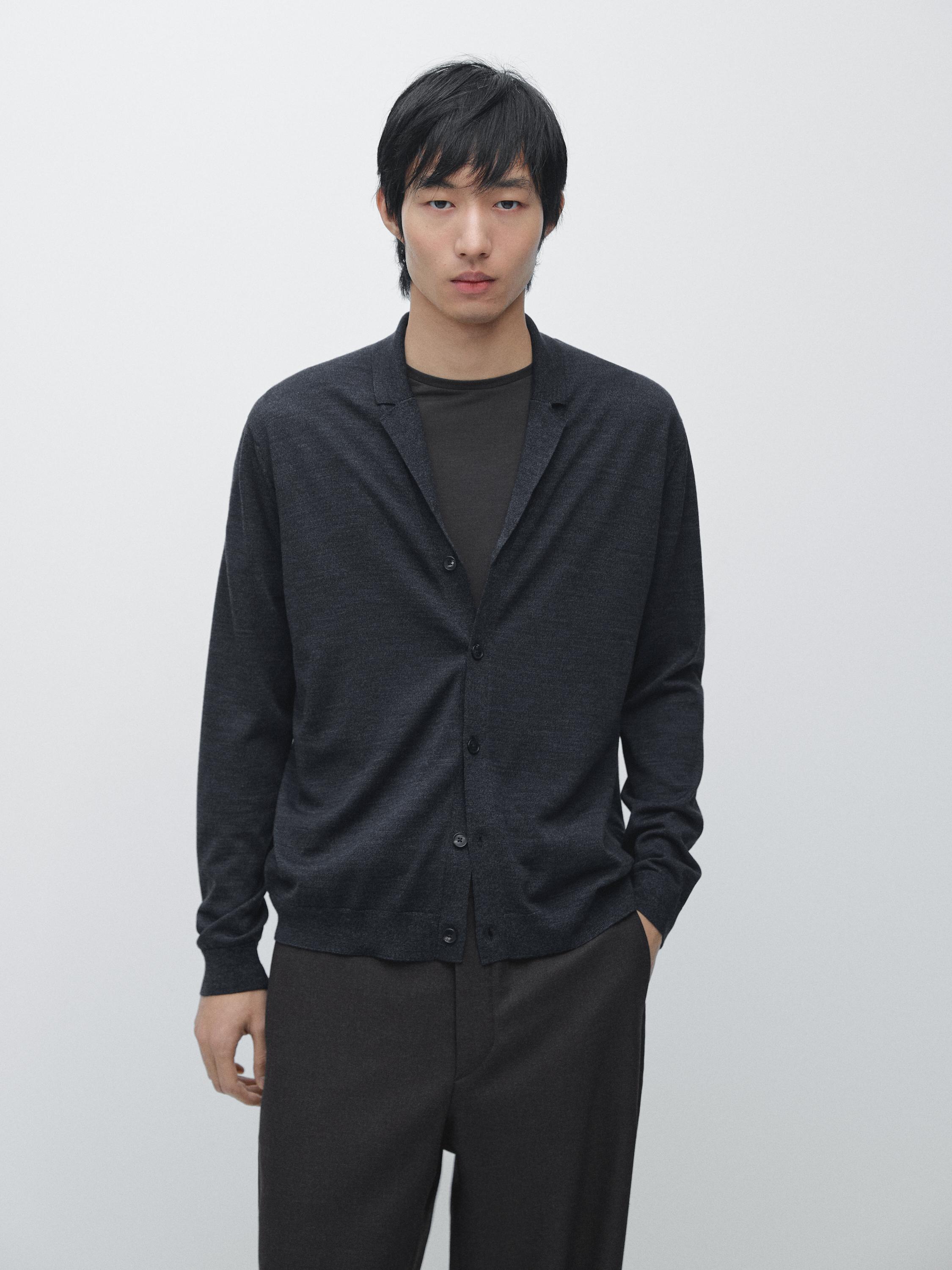 Cardigan en laine avec col à revers