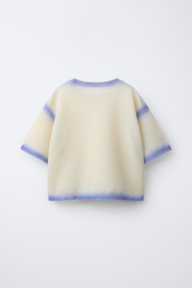 SHORT SLEEVE JUMPER WITH TIE DYE TRIMS - Ecru by Zara - Image 1