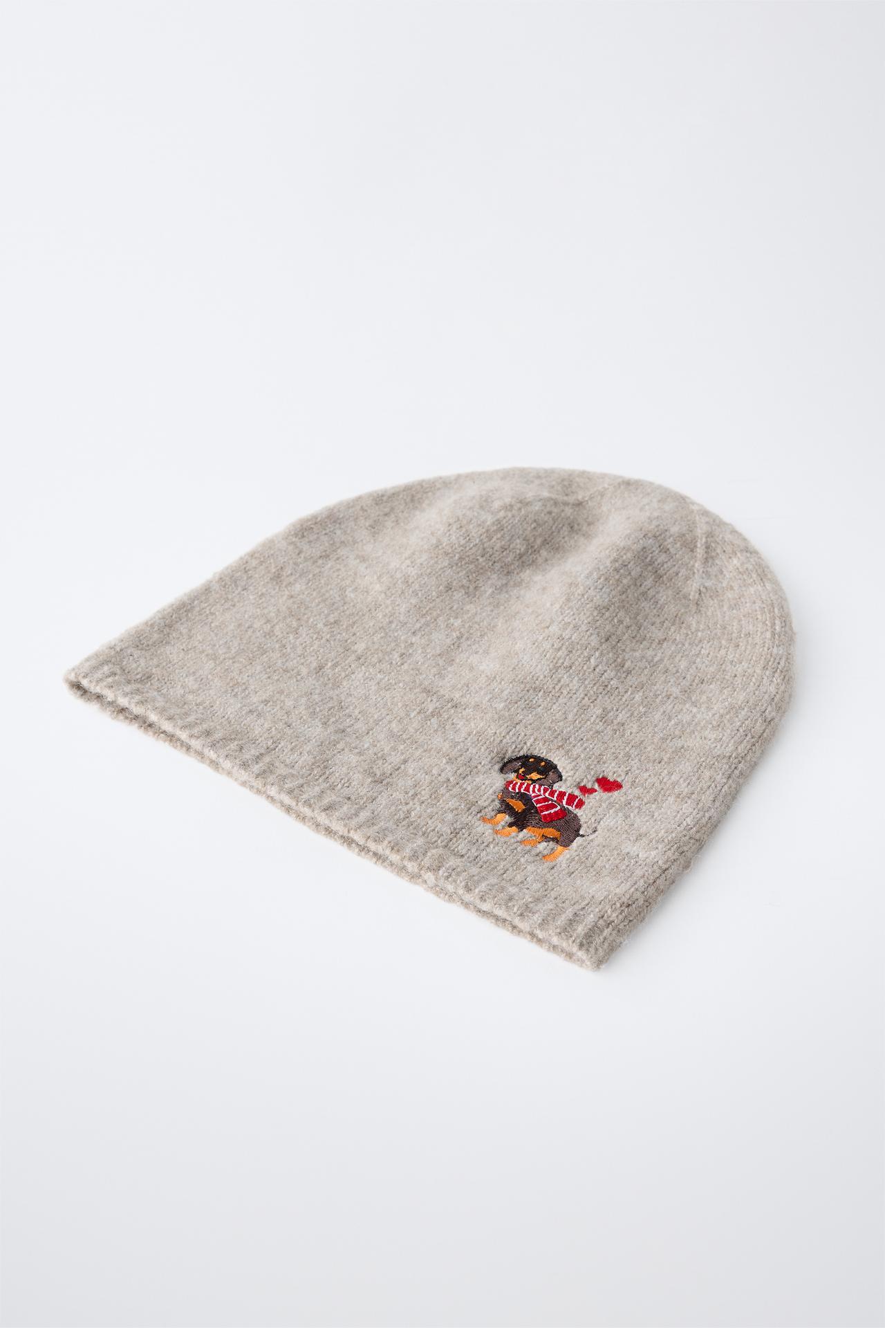 SPARKLY KNIT BEANIE — taupe brown