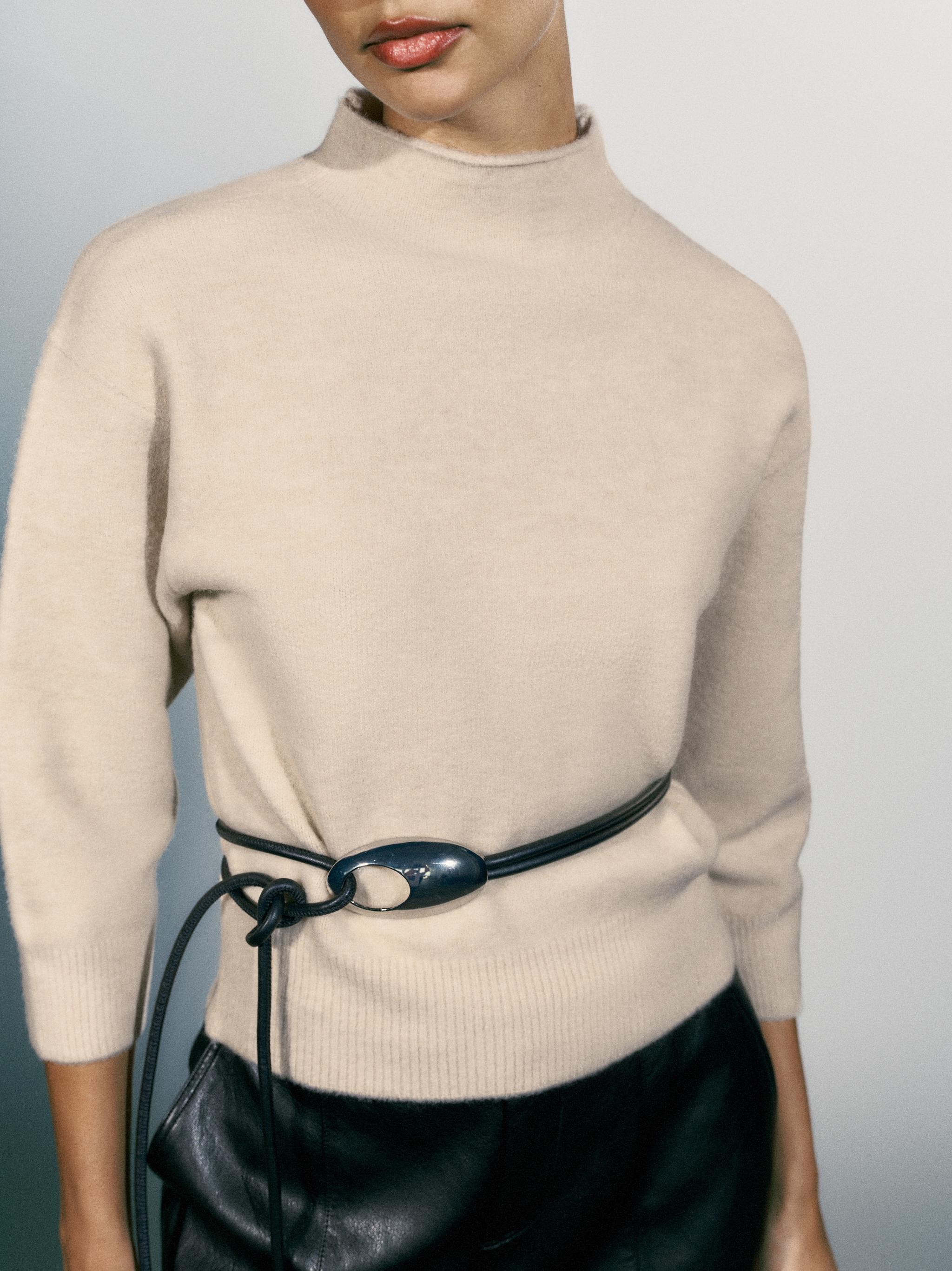 Soft High-Neck Knit Sweater by Zara
