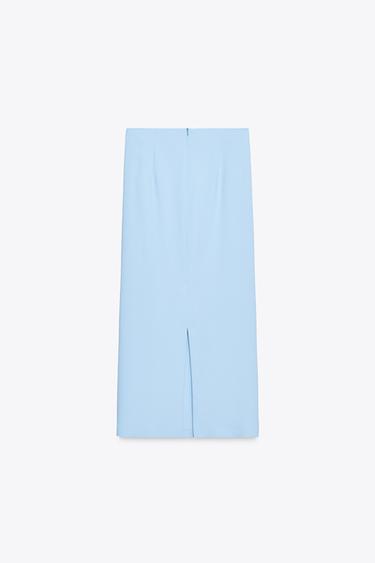 DRAPED MIDI SKIRT - Sky blue by Zara - Image 2