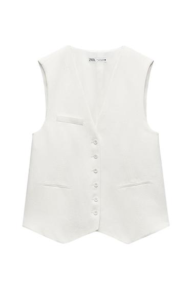 ZW COLLECTION OVERSIZE LINEN BLEND WAISTCOAT