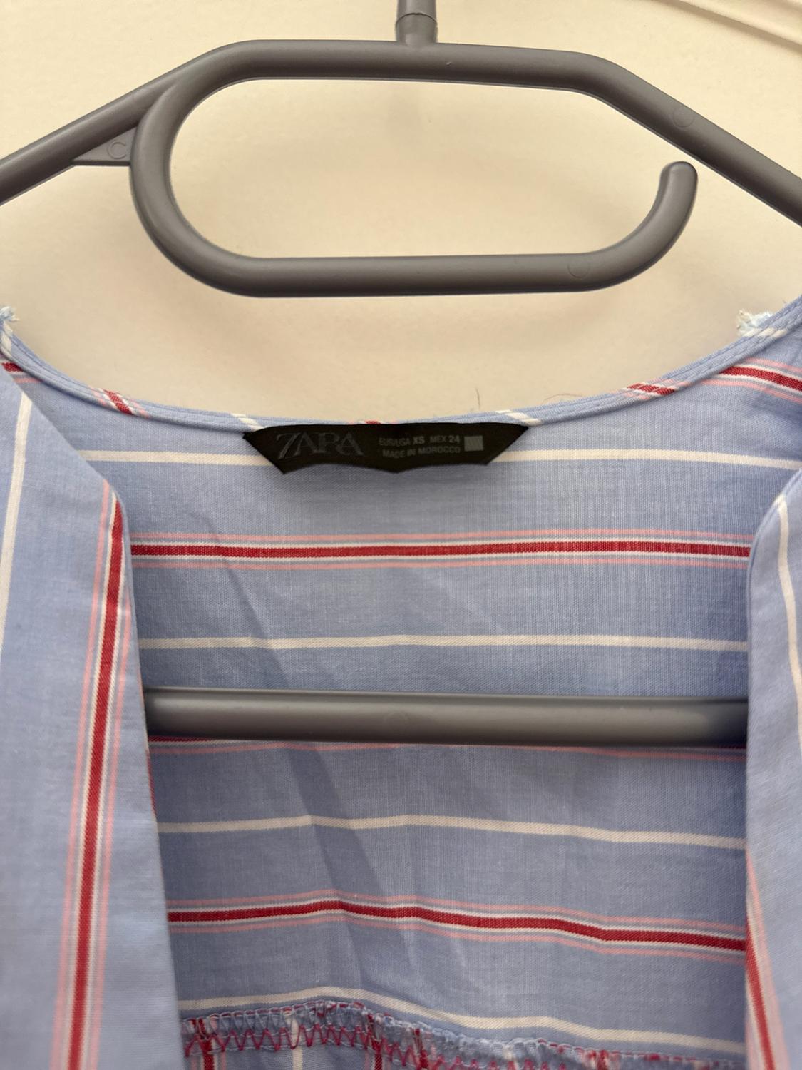 STRIPED TIE-FRONT POPLIN SHIRT - Image 3