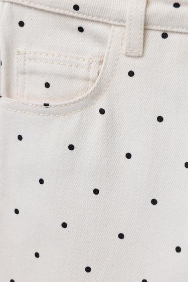 WIDE-LEG JEANS WITH POLKA DOTS - Sand / Black by Zara - Image 2