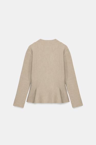 GILET EN MAILLE PEPLUM - Beige de Zara - Image 6