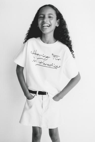 CAMISETA RIB WEDNESDAY © - Blanco de Zara