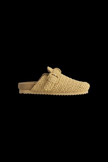 PANTOLETTE IN RAFFIABASTOPTIK - Sandfarbe von Zara