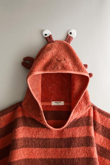 KIDS’ LOBSTER BEACH PONCHO - Burgundy by Zara - Image 1