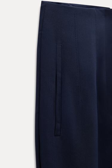 PANTALON TAILLE HAUTE - Bleu marine de Zara - Image 6