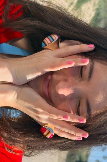 PACK OF 2 RESIN STRIPED RINGS - Multicoloured by Zara - Image 4