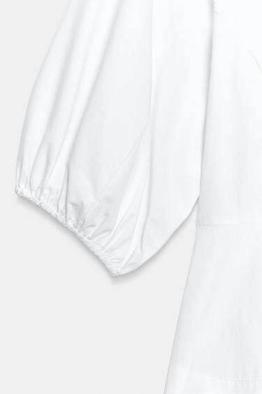 PEPLUM PUFF SLEEVE SHIRT - White by Zara - Image 10