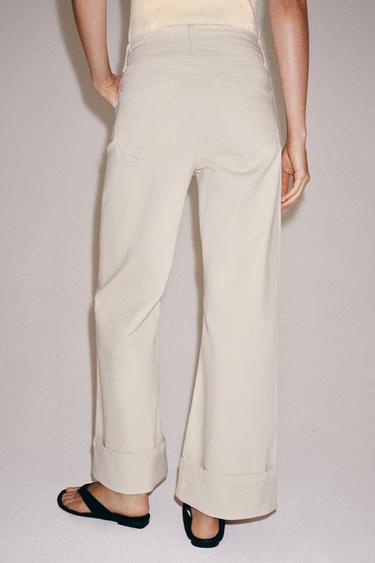 JEAN ZW COLLECTION WIDE LEG TAILLE HAUTE - Écru de Zara - Image 2