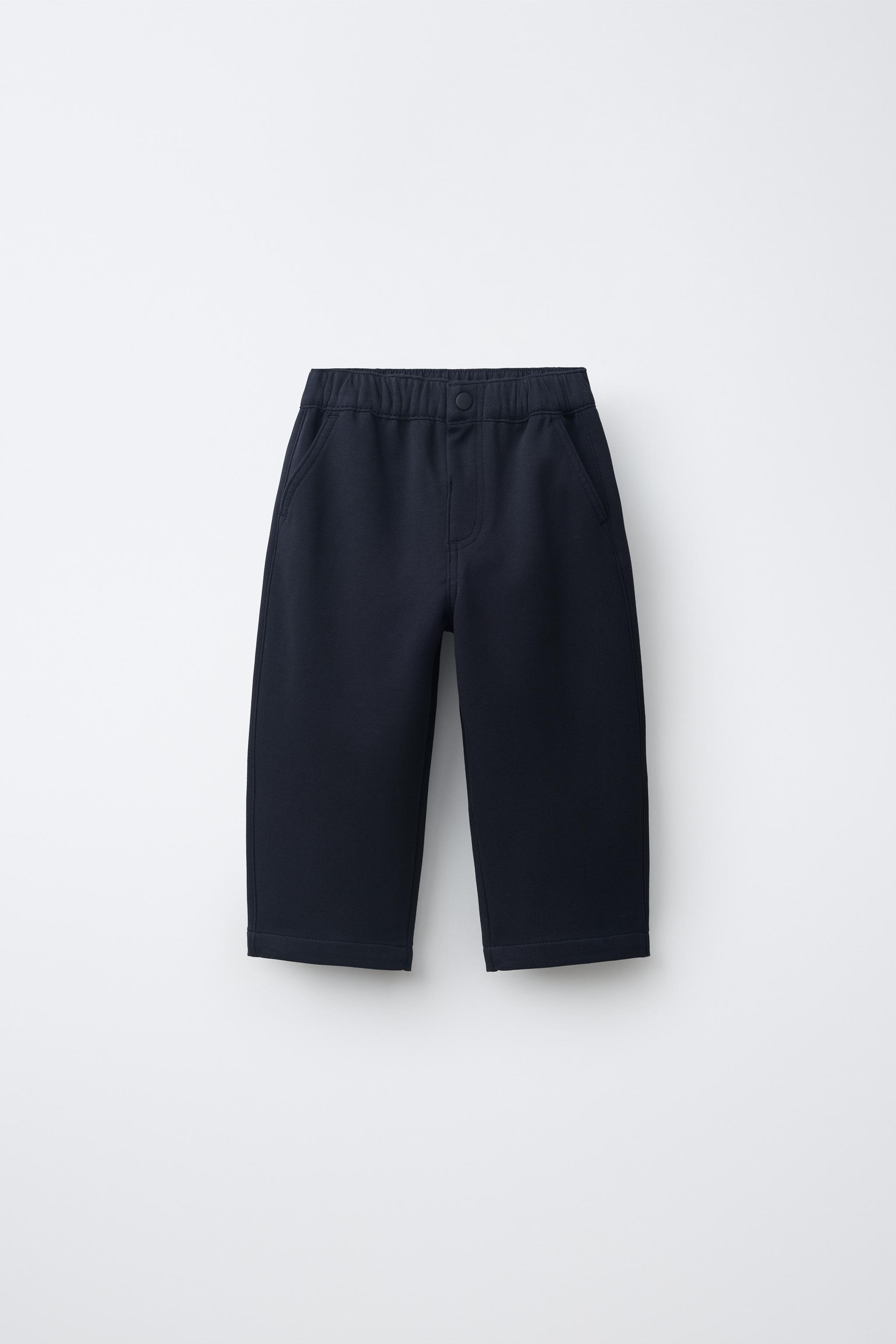 COMFORT PLAIN TROUSERS — Navy blue