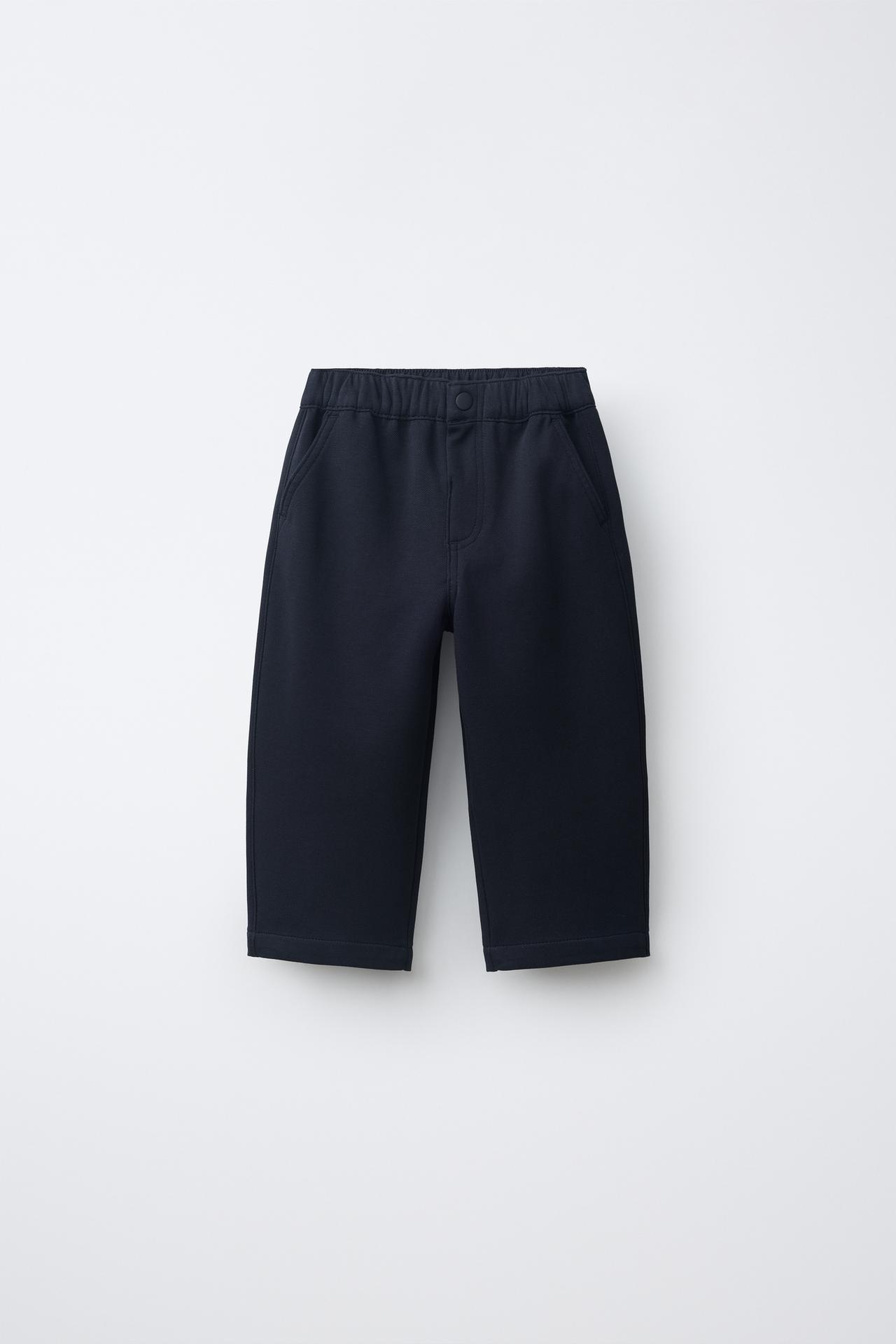 SOLID COMFORT PANTS — Navy blue