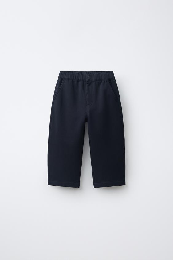 Zara SOLID COMFORT PANTS - Navy blue - Image 0