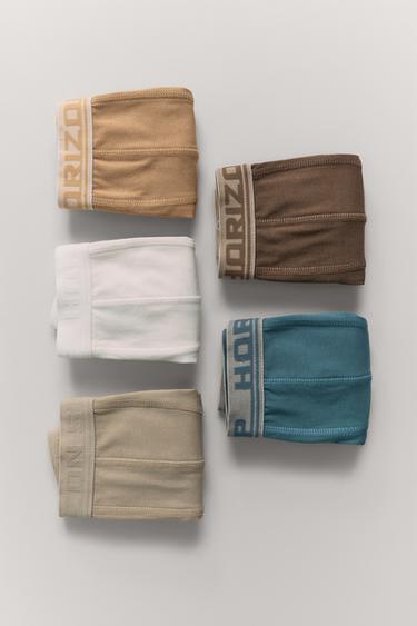 6-14 ÅR/PAKKE MED FEM BOXERSHORTS MED PRÆGET TEKST - Flerfarvet fra Zara