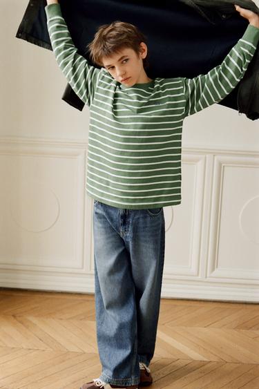 STRIPED HEAVY WEIGHT T-SHIRT - Green stripe by Zara - Image 5