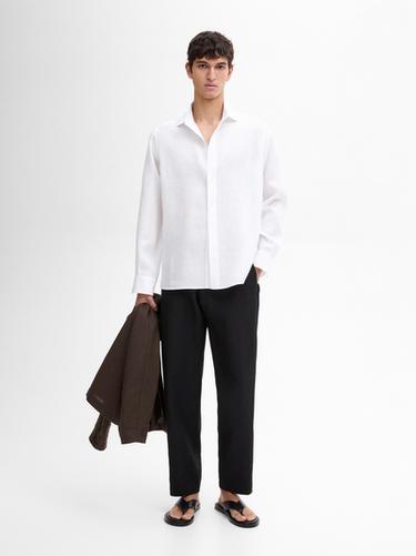 Zara Flowing 100% linen shirt - White - Image 0