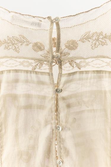 ROBE BRODERIES PAILLETTES LIMITED EDITION - Blanc cassé de Zara - Image 9