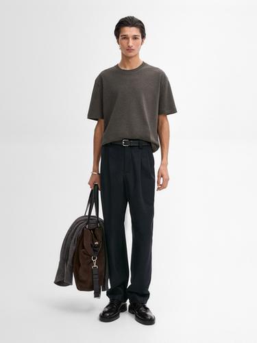 Camiseta medium weight 100% algodón - Gris antracita de Zara - Imagen 0