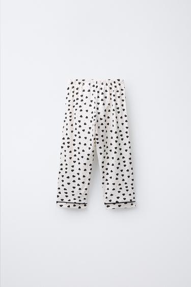 AGES 3-6 / HEART PRINT PYJAMAS - Black / Ecru by Zara - Image 4