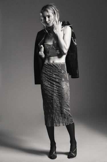 Zara 亮片無襯墊內衣 - 嫩粉色