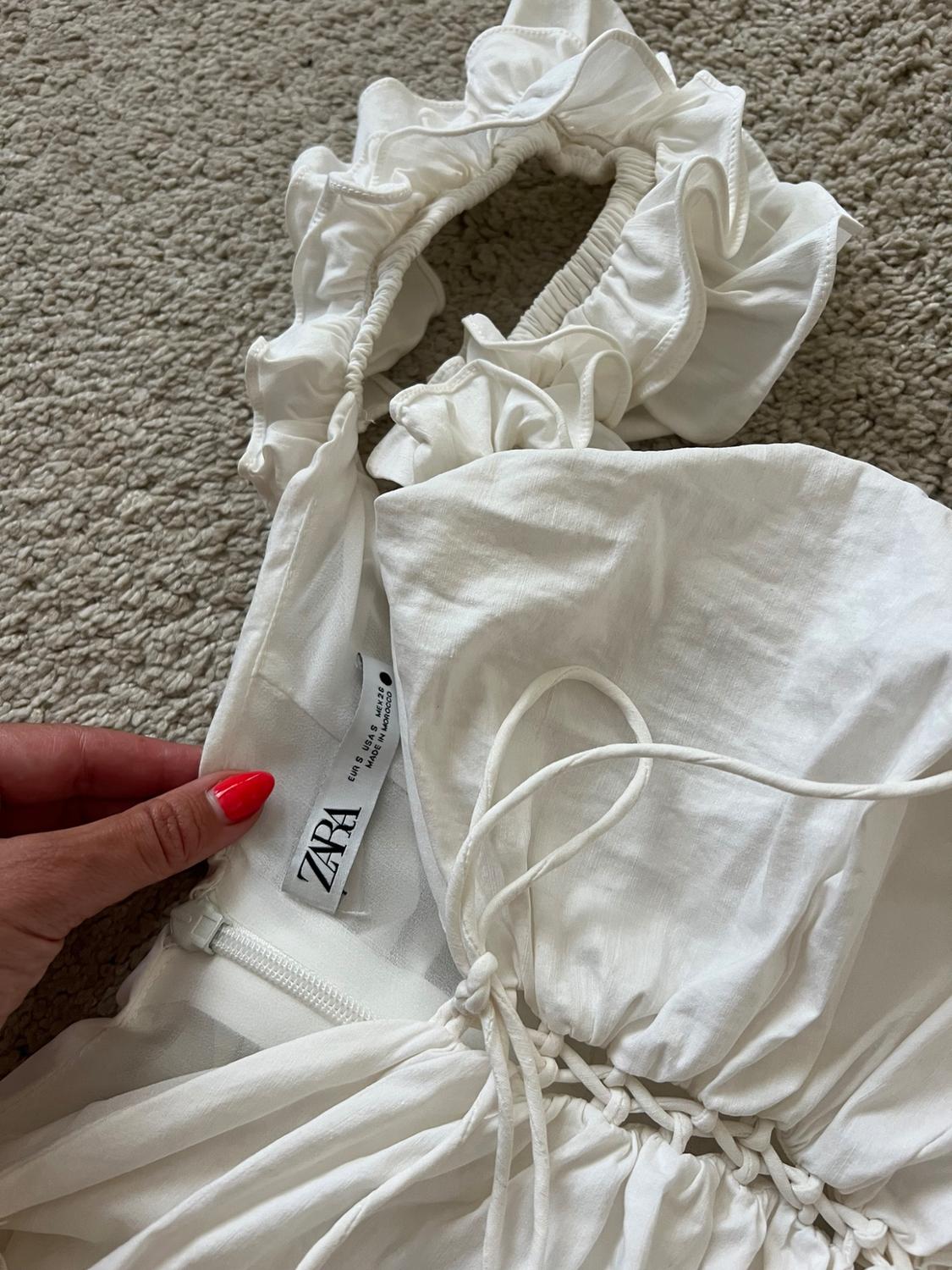 LINEN BLEND DRAPED DRESS - Image 3