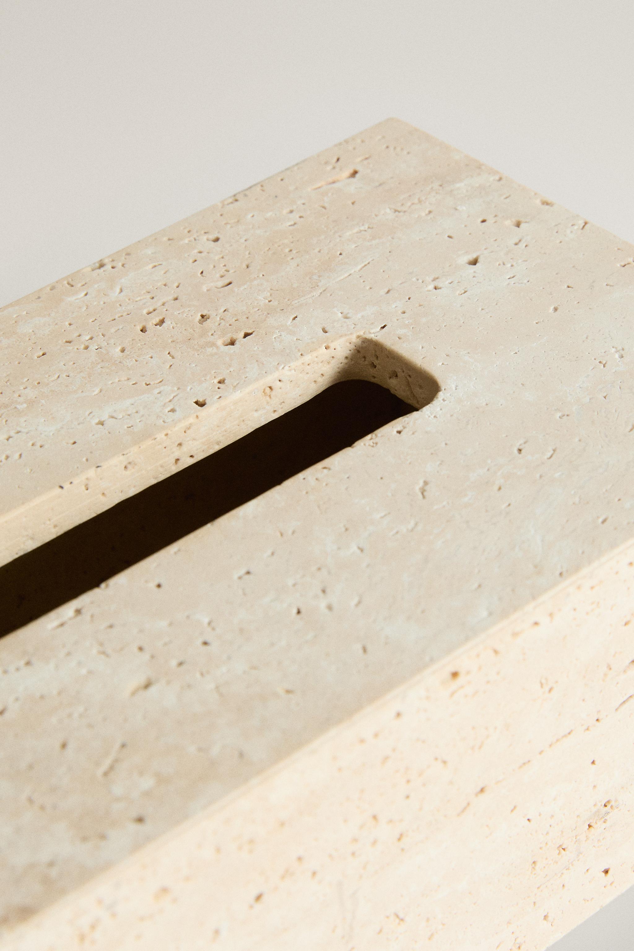 BOÎTE À MOUCHOIRS MARBRE BEIGE